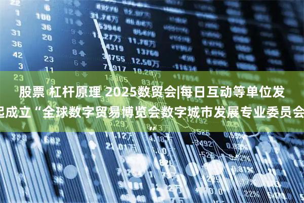 股票 杠杆原理 2025数贸会|每日互动等单位发起成立“全球数字贸易博览会数字城市发展专业委员会”