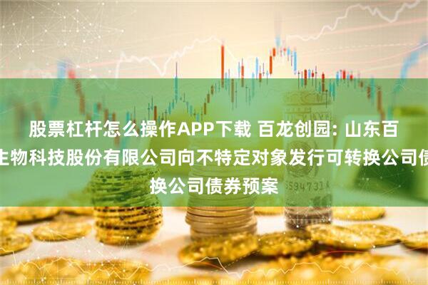 股票杠杆怎么操作APP下载 百龙创园: 山东百龙创园生物科技股份有限公司向不特定对象发行可转换公司债券预案